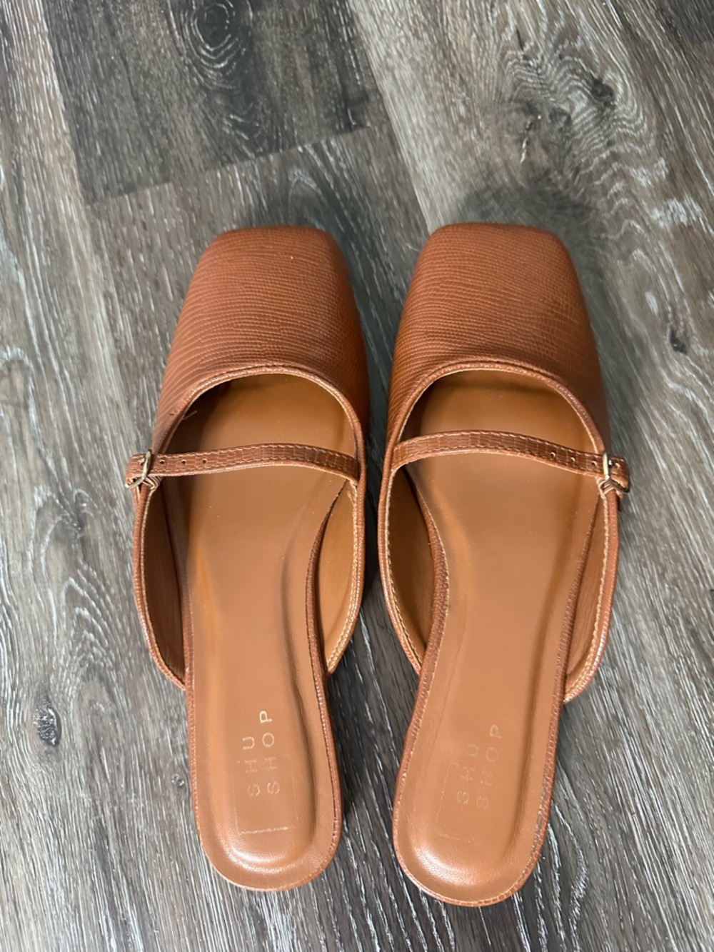 ShuShop Brown Square-Toe Mary Jane Mule